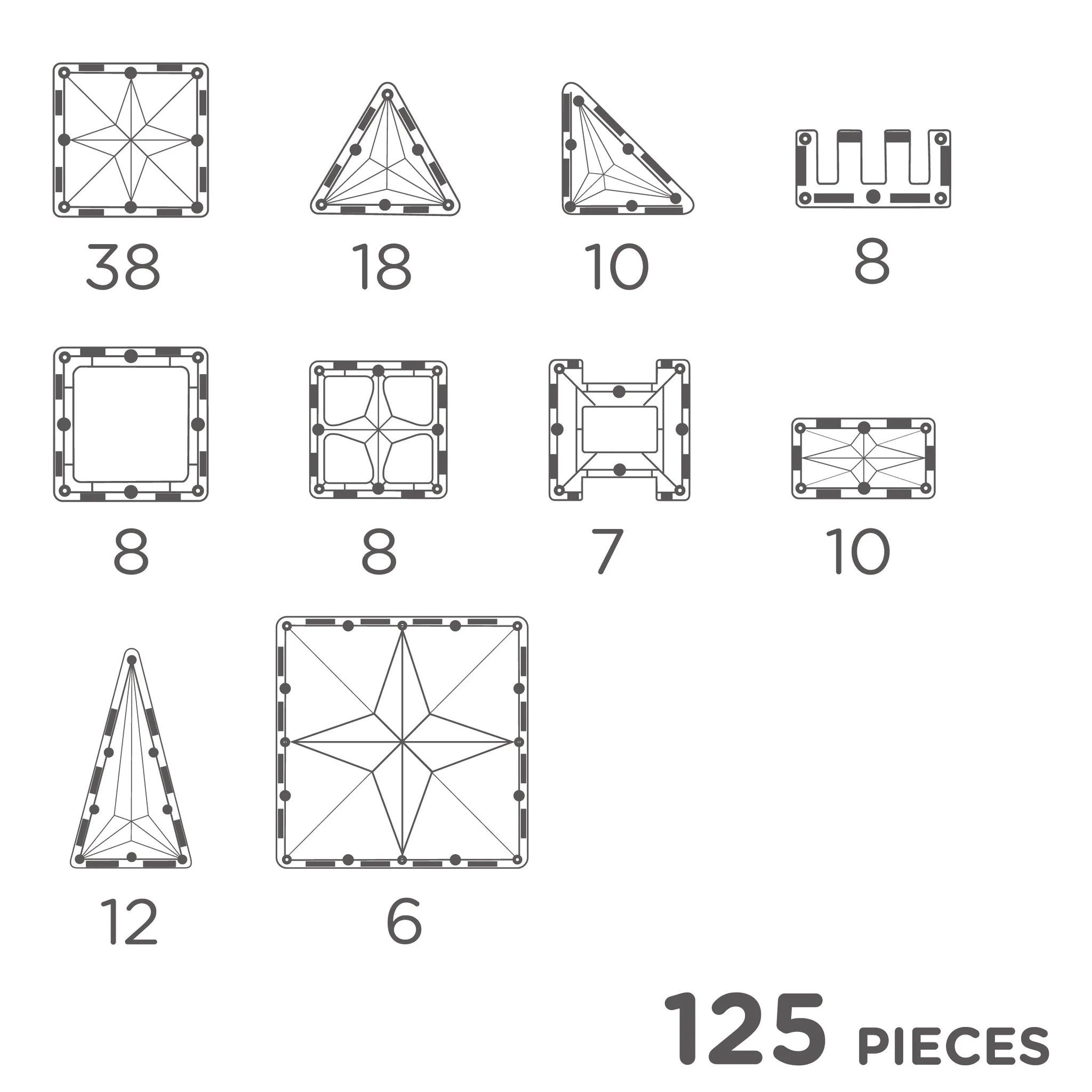 Large Creative Pack 125 stuks - Cleverclixx magnetisch speelgoed