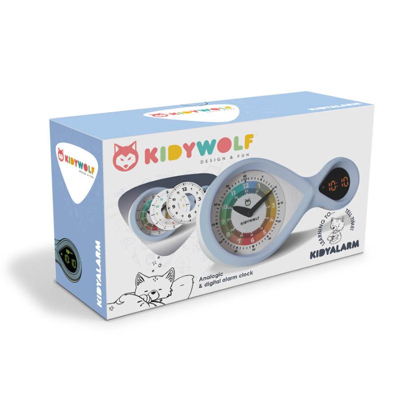 Kidywolf Kidyalarm - Educatieve wekker voor kinderen - Blauw